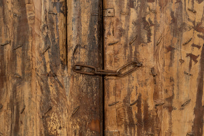 Biscottini Porta portone in legno massello e ferro da interno o da esterno vecchia e antica medievale scorrevole
