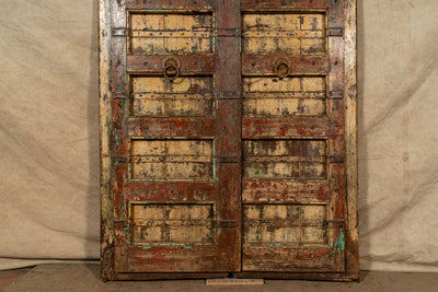 Biscottini Porta portone in legno massello e ferro da interno o da esterno vecchia e antica medievale scorrevole