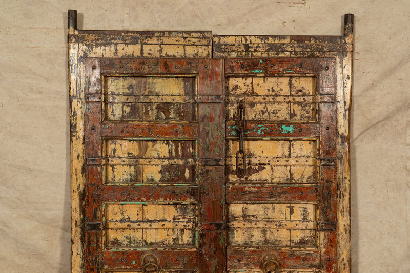 Biscottini Porta portone in legno massello e ferro da interno o da esterno vecchia e antica medievale scorrevole