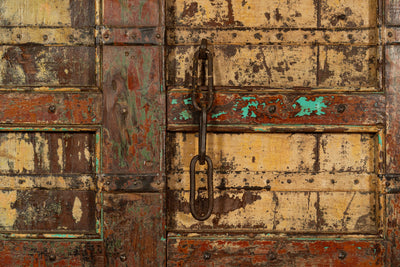 Biscottini Porta portone in legno massello e ferro da interno o da esterno vecchia e antica medievale scorrevole