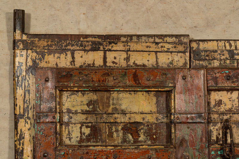 Biscottini Porta portone in legno massello e ferro da interno o da esterno vecchia e antica medievale scorrevole