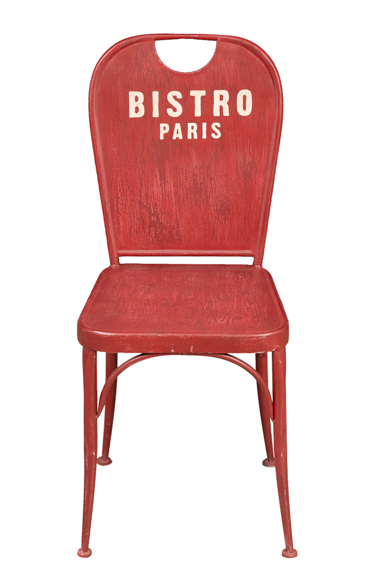 Biscottini Sedia sagomata "Bistro de Paris" in ferro finitura rosso anticata L43xPR48xH92 cm