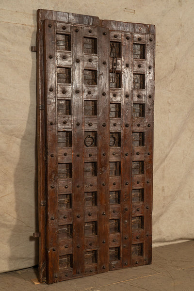 Biscottini Porta portone in legno massello e ferro da interno o da esterno vecchia e antica medievale scorrevole