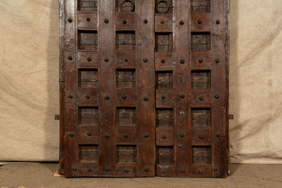 Biscottini Porta portone in legno massello e ferro da interno o da esterno vecchia e antica medievale scorrevole