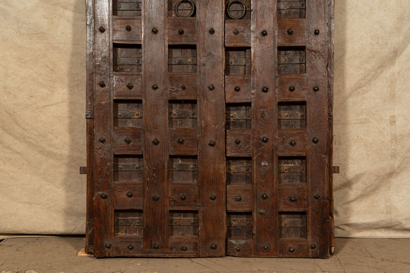 Biscottini Porta portone in legno massello e ferro da interno o da esterno vecchia e antica medievale scorrevole