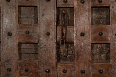 Biscottini Porta portone in legno massello e ferro da interno o da esterno vecchia e antica medievale scorrevole