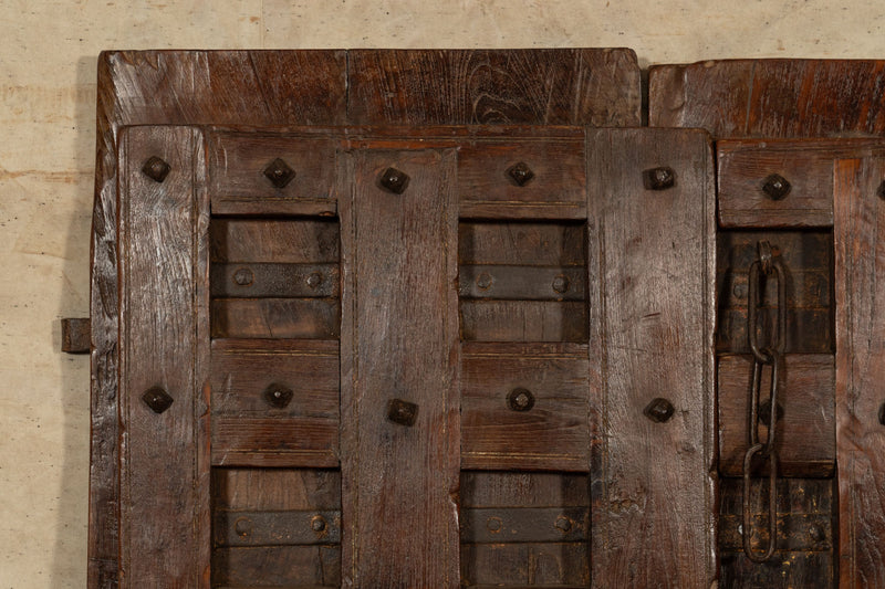 Biscottini Porta portone in legno massello e ferro da interno o da esterno vecchia e antica medievale scorrevole