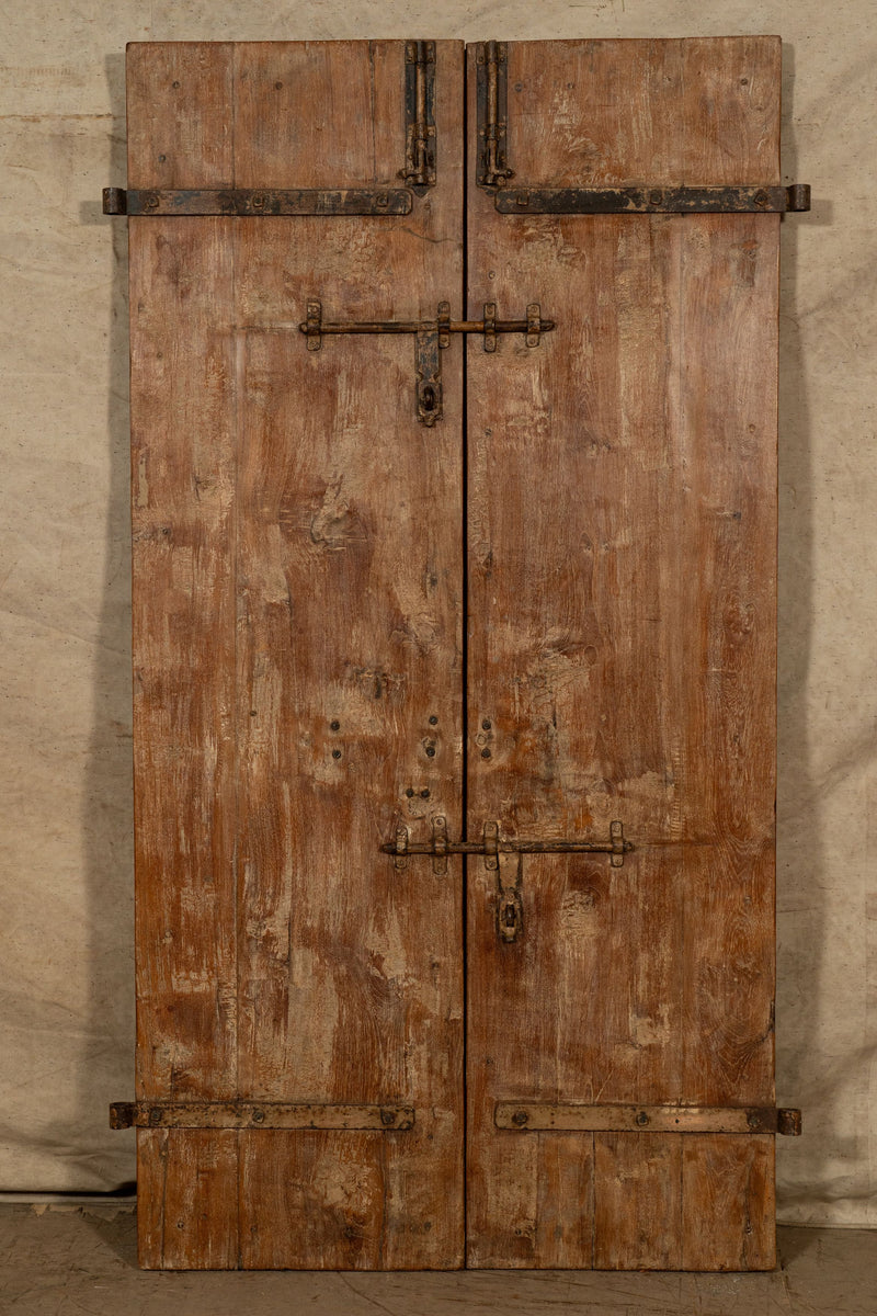 Biscottini Porta portone in legno massello e ferro da interno o da esterno vecchia e antica medievale scorrevole