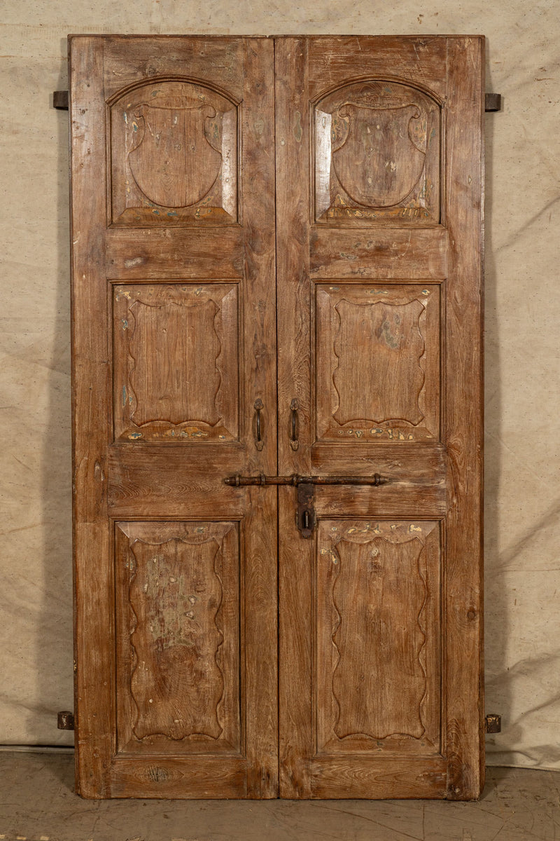 Biscottini Porta portone in legno massello e ferro da interno o da esterno vecchia e antica medievale scorrevole