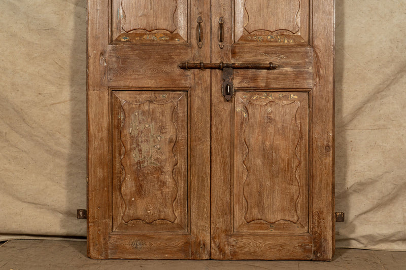 Biscottini Porta portone in legno massello e ferro da interno o da esterno vecchia e antica medievale scorrevole