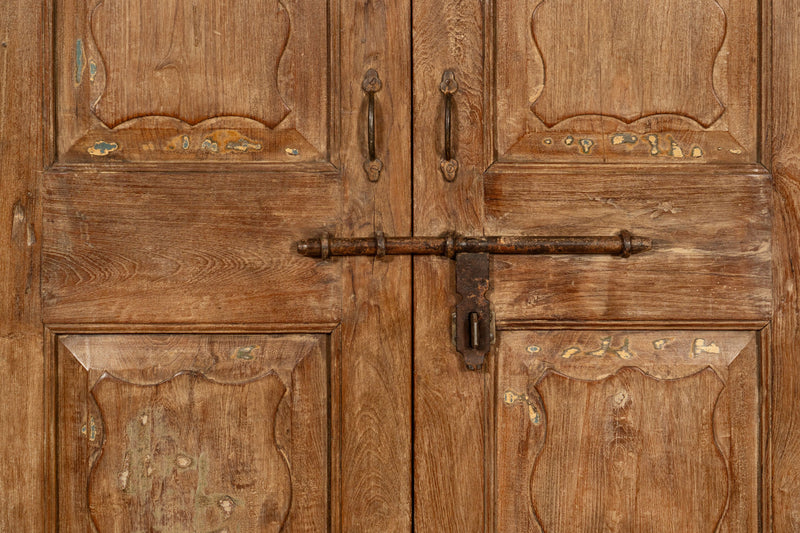 Biscottini Porta portone in legno massello e ferro da interno o da esterno vecchia e antica medievale scorrevole