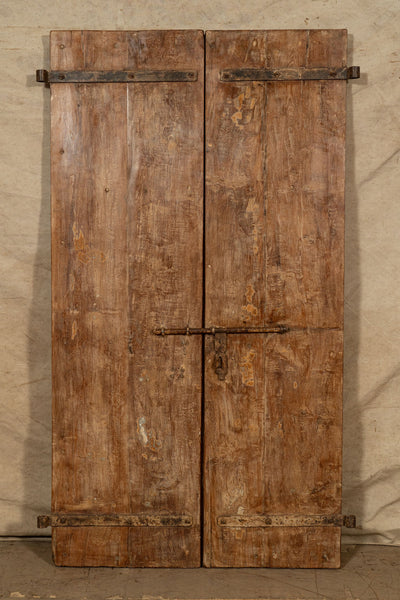 Biscottini Porta portone in legno massello e ferro da interno o da esterno vecchia e antica medievale scorrevole