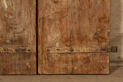 Biscottini Porta portone in legno massello e ferro da interno o da esterno vecchia e antica medievale scorrevole