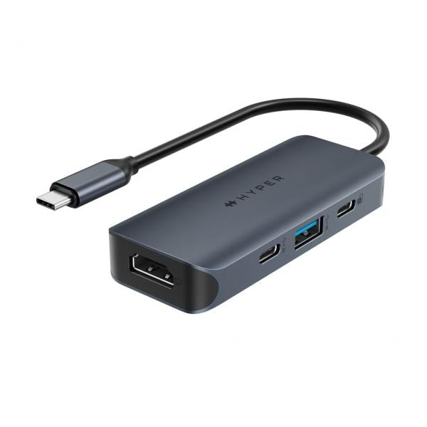 HYPER HD4001GL hub di interfaccia USB 3.2 Gen 1 [3.1 Gen 1] Type-C 10000 Mbit/s Blu, Grigio (HYPER? HYPERDRIVE ECOSMART? GEN.2 UN)