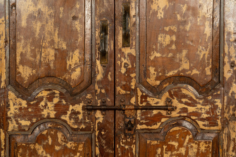 Biscottini Porta portone in legno massello e ferro da interno o da esterno vecchia e antica medievale scorrevole