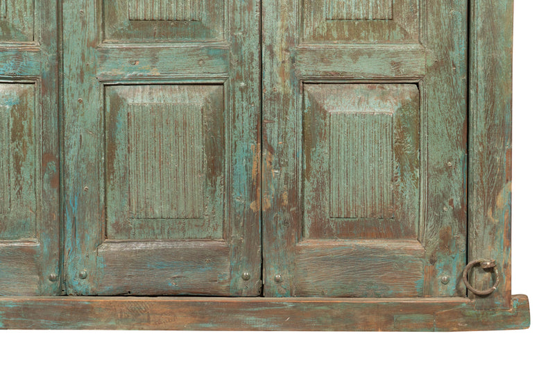 Biscottini Porta portone in legno massello e ferro da interno o da esterno vecchia e antica medievale scorrevole con telaio