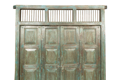 Biscottini Porta portone in legno massello e ferro da interno o da esterno vecchia e antica medievale scorrevole con telaio