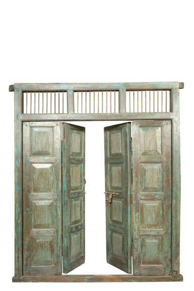 Biscottini Porta portone in legno massello e ferro da interno o da esterno vecchia e antica medievale scorrevole con telaio