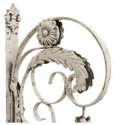 Biscottini Lampada applique a muro elettrificata in ferro battuto finitura bianca anticata L32xPR42,5xH91 cm