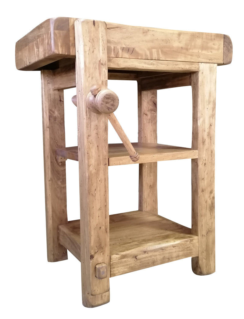 Biscottini Banco da lavoro Country in legno massello di tiglio finitura naturale Made in Italy