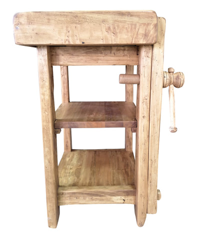 Biscottini Banco da lavoro Country in legno massello di tiglio finitura naturale Made in Italy