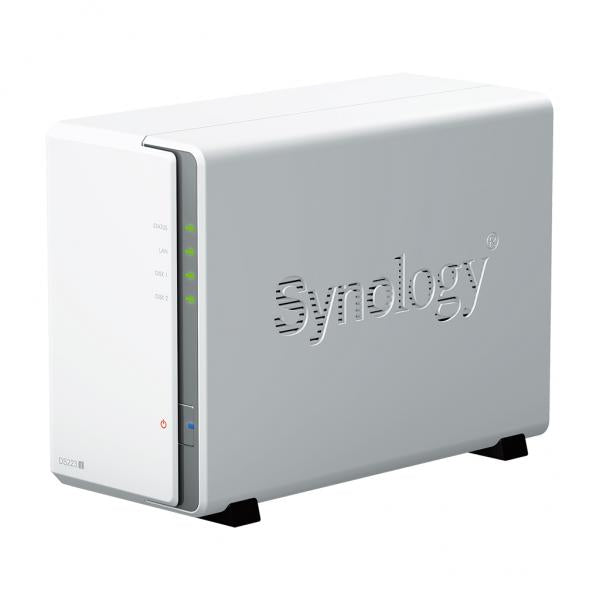 Dispositivo Storage Synology DS223J - NAS DiskStation DS223J Diskless 2 Slot (Senza Dischi Installati) - 2 x 3.5"/2.5" SATA III/SATA II, Realtek RTD1619B, 1.7 GHz, 1GB Ram, 2x USB 3.0