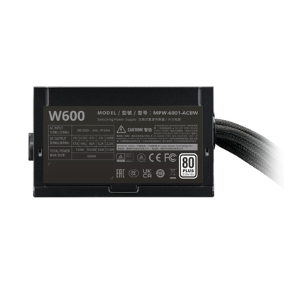 COOLER MASTER ALIMENTATORE EITE NEX W600 CABLEMESH 600W 80+NON MODULARE NERO