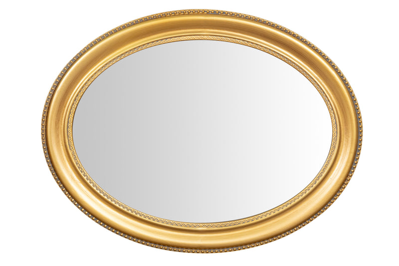 Biscottini Specchio Specchiera da parete e appendere verticale/orizzontale L64xPR4xH84 cm finitura foglia oro anticato.