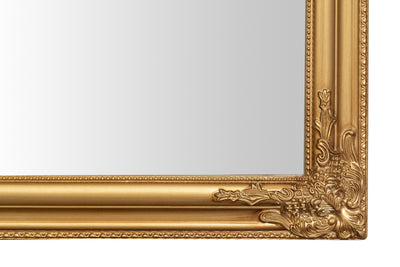 Biscottini Specchio Specchiera da parete e appendere verticale/orizzontale L72xPR4xH180 cm finitura foglia oro anticato.
