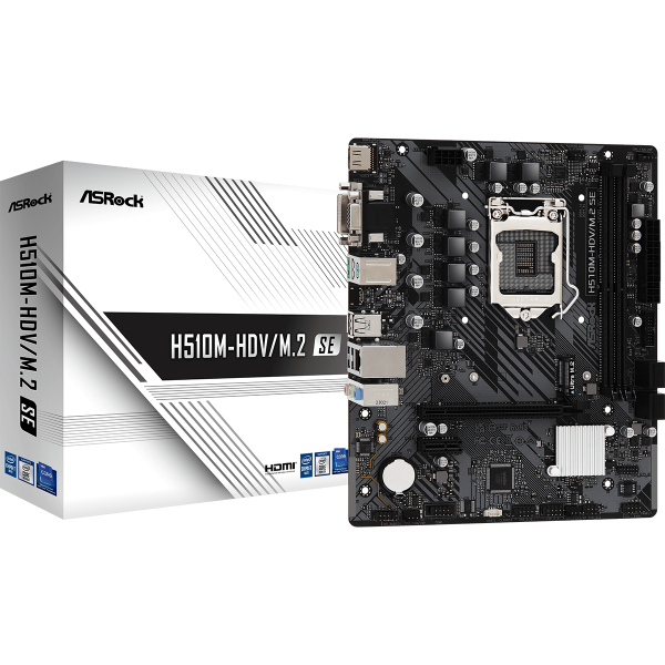 Asrock Mb 1200 10/11 Gen. H510m-hdv M.2 Se 2xddr4 4xsata Vga/dvi/hdmi