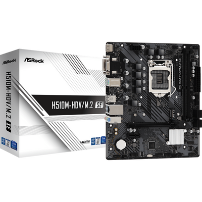 ASRock H510M-HDV/M.2 SE - scheda madre - micro ATX - socket LGA1200 - chipset H470 - USB 3.2 Gen 1 - Gigabit LAN - grafica integrata (CPU richiesta)