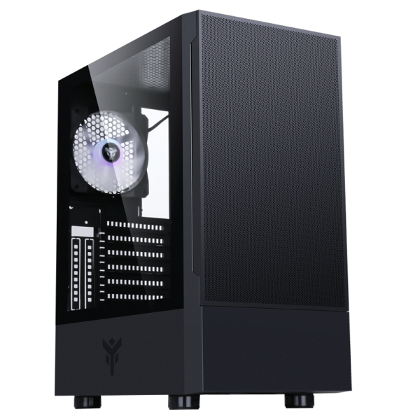 Case SIISBE 3.0 - Gaming Middle Tower- 3x12cm ARGB fan- USB3- Side Panel Temp Glass with hinge