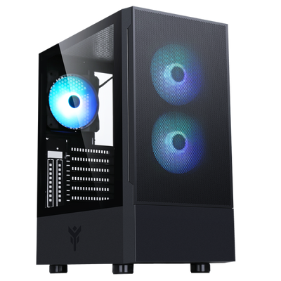 Case SIISBE 3.0 - Gaming Middle Tower- 3x12cm ARGB fan- USB3- Side Panel Temp Glass with hinge