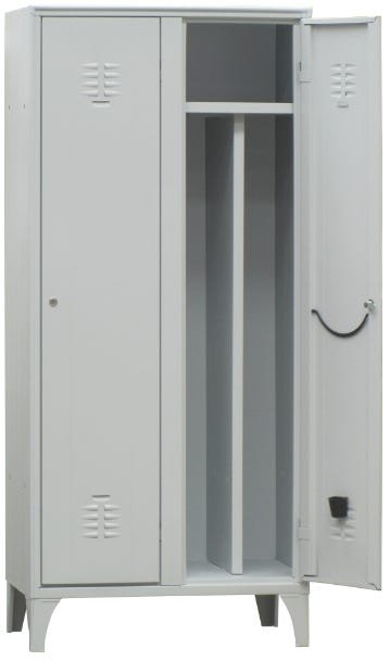 Armadio per spogliatoio a 2 posti con tramezza sporco/pulito cm. 70x50x180h