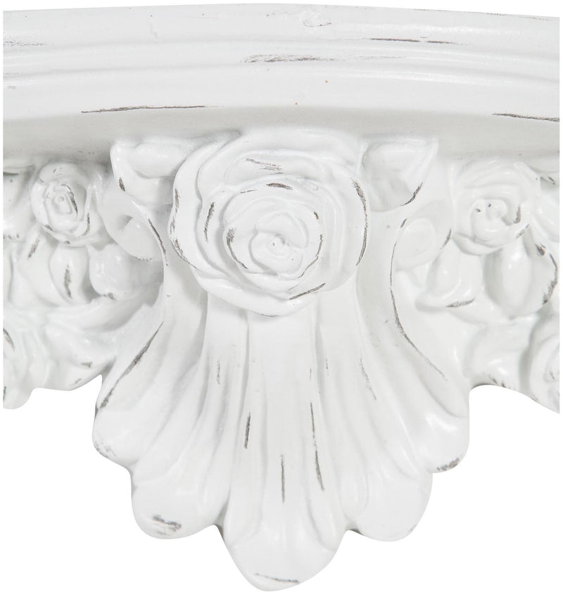 Biscottini Mensola in resina finitura bianca anticato L43xPR14xH14 cm