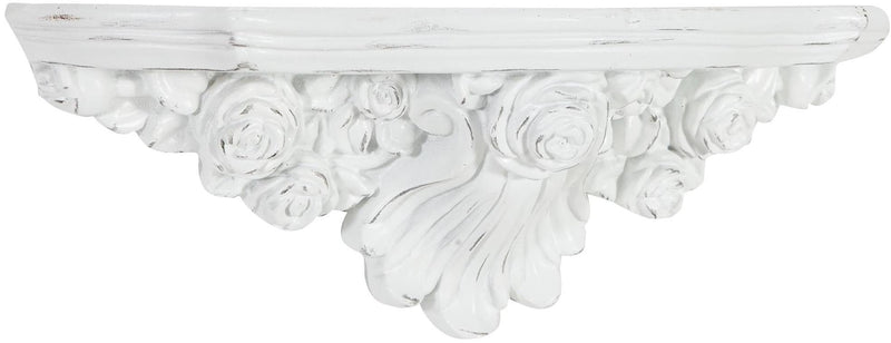 Biscottini Mensola in resina finitura bianca anticato L43xPR14xH14 cm