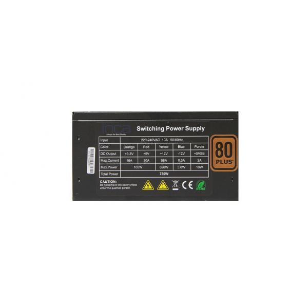 Inca IPS-075PG alimentatore per computer 750 W 20+4 pin ATX ATX Nero (INCA Netzteil IPS-075PG 750W 80+Gold)