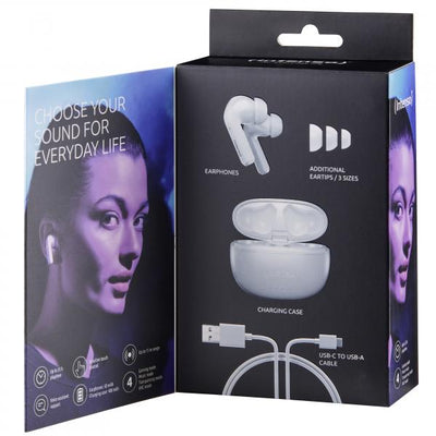 INTENSO AURICOLARI IN EAR BLUETOOTH, ANC, BIANCO
