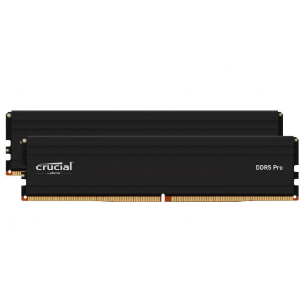 Crucial Pro memoria 96 GB 2 x 48 GB DDR5 5600 MHz (Crucial - DDR5 - kit - 96 GB: 2 x 48 GB - DIMM 288-pin - 5600 MHz / PC5-44800 - CL46 - 1.1 V - unbuffered - on-die ECC - black)