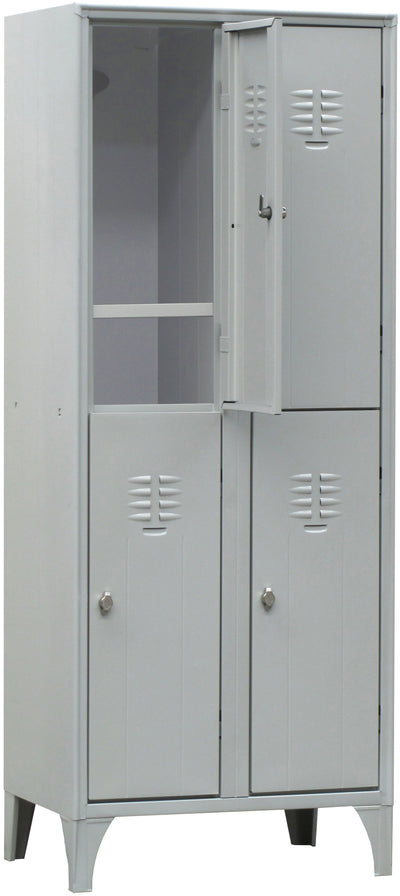 Armadio sovrapposto a 4 posti con piano portascarpe cm. 70x50x180h