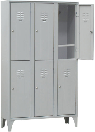 Armadio metallico sovrapposto con portascarpe a 6 posti cm. 105x35x180h