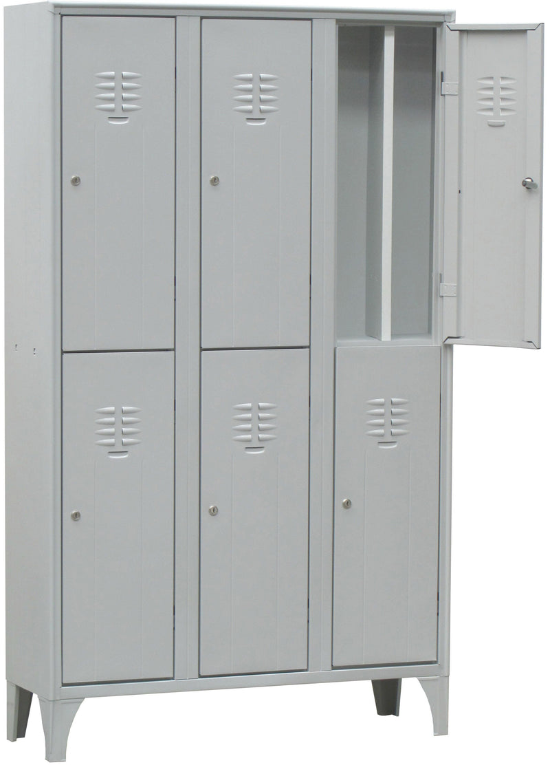 Armadio in metallo verniciato a 6 posti con tramezza interna cm. 105x50x180h