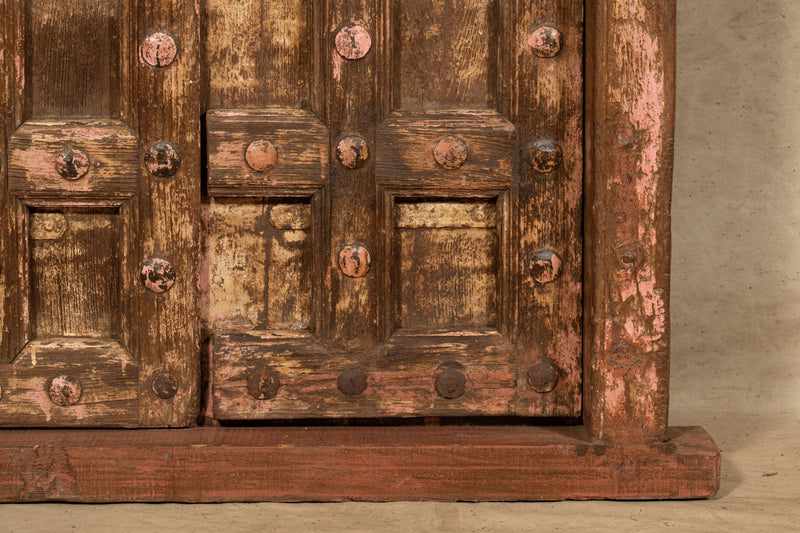 Biscottini Porta portone in legno massello e ferro da interno o da esterno vecchia e antica medievale scorrevole