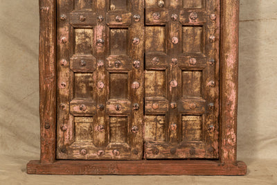 Biscottini Porta portone in legno massello e ferro da interno o da esterno vecchia e antica medievale scorrevole