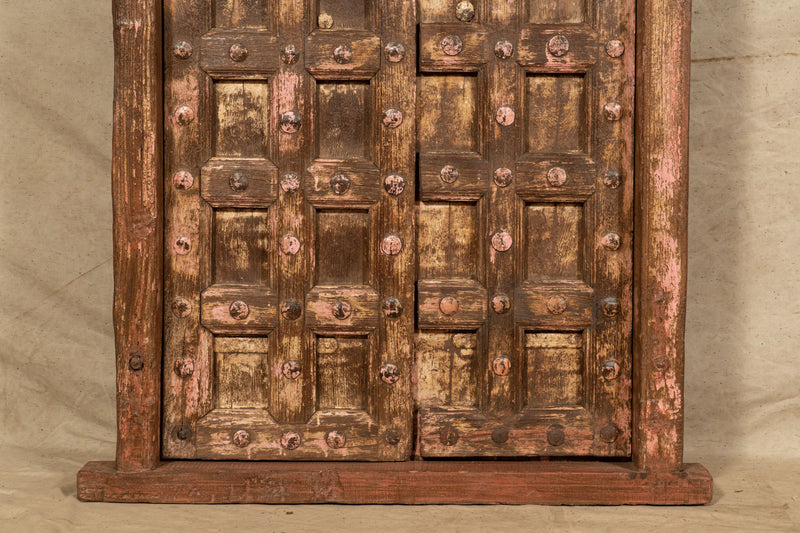 Biscottini Porta portone in legno massello e ferro da interno o da esterno vecchia e antica medievale scorrevole