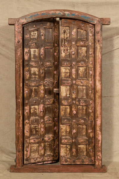 Biscottini Porta portone in legno massello e ferro da interno o da esterno vecchia e antica medievale scorrevole