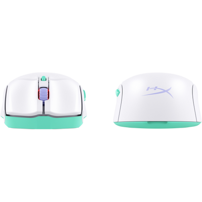 HyperX Pulsefire Haste 2 Core Wls  Mouse da gaming [bianco/verde/viola] (HYPERX PF HAS 2 CORE WL WHT GM MS)