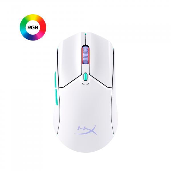 HyperX Pulsefire Haste 2 Core Wls  Mouse da gaming [bianco/verde/viola] (HYPERX PF HAS 2 CORE WL WHT GM MS)