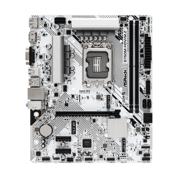ASRock B760M-H/M.2 - Motherboard - micro ATX - LGA1700-Sockel - B760 Chipsatz - USB-C 3.2 Gen 1, USB 3.2 Gen 1 - Gigabit LAN - Onboard-Grafik (CPU erforderlich)