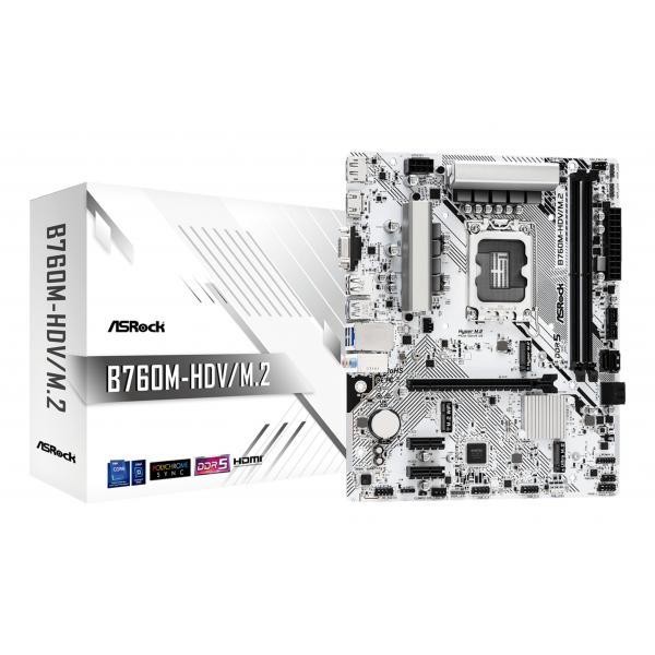 ASRock B760M-H/M.2 - Motherboard - micro ATX - LGA1700-Sockel - B760 Chipsatz - USB-C 3.2 Gen 1, USB 3.2 Gen 1 - Gigabit LAN - Onboard-Grafik (CPU erforderlich)